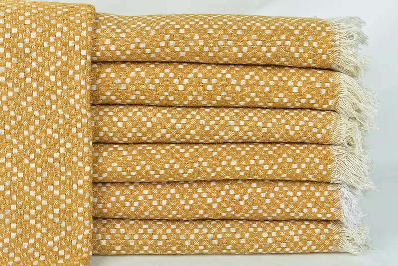 Woven Blanket, Personalized Blanket, Custom Shower Curtain, Welcome Wedding Gift, Personalized Gifts, 76x68 Cotton Herringbone Towel, Organic Throw - 1
