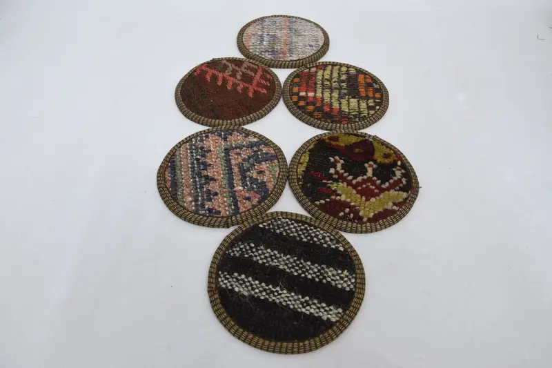 Red and Brown Coasters, Durable and Stylish Drink Coasters