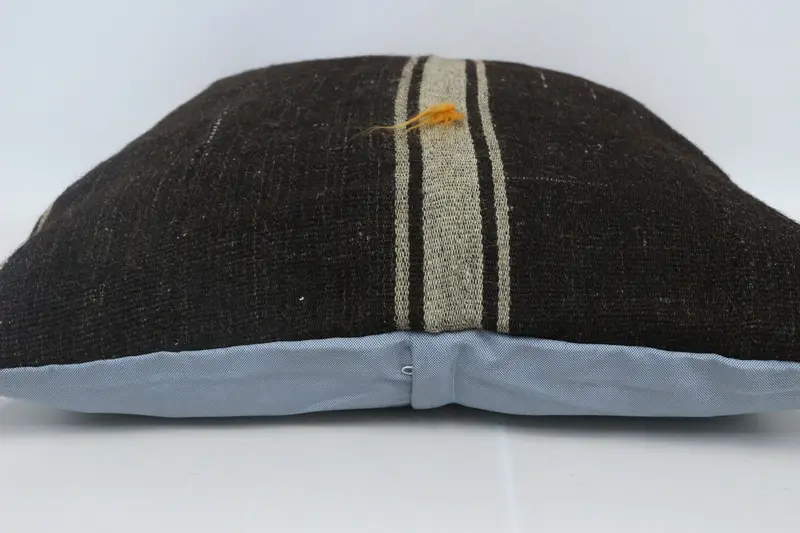 Handmade Kilim Cushion, Knitted Pillow Cover, Patio Cushion, Vintage Pillow, 28x28 Brown Cushion, Cushion Cover, Turkish Kilim Pillow - 5