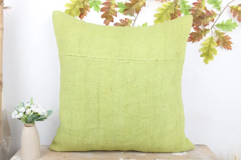 Outdoor Throw Pillow Case, Turkish Pillow, 24x24 Green Cushion Case, Antique Pillows, Handwoven Pillow Case, Cushion Cover, Vintage Kilim Pillow - 2