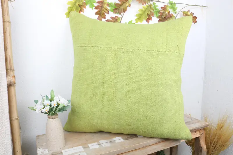 Outdoor Throw Pillow Case, Turkish Pillow, 24x24 Green Cushion Case, Antique Pillows, Handwoven Pillow Case, Cushion Cover, Vintage Kilim Pillow - 4