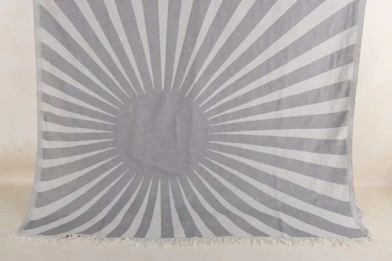 Turkish Bath Towel Custom Dark Gray Striped, 36x71 Inches