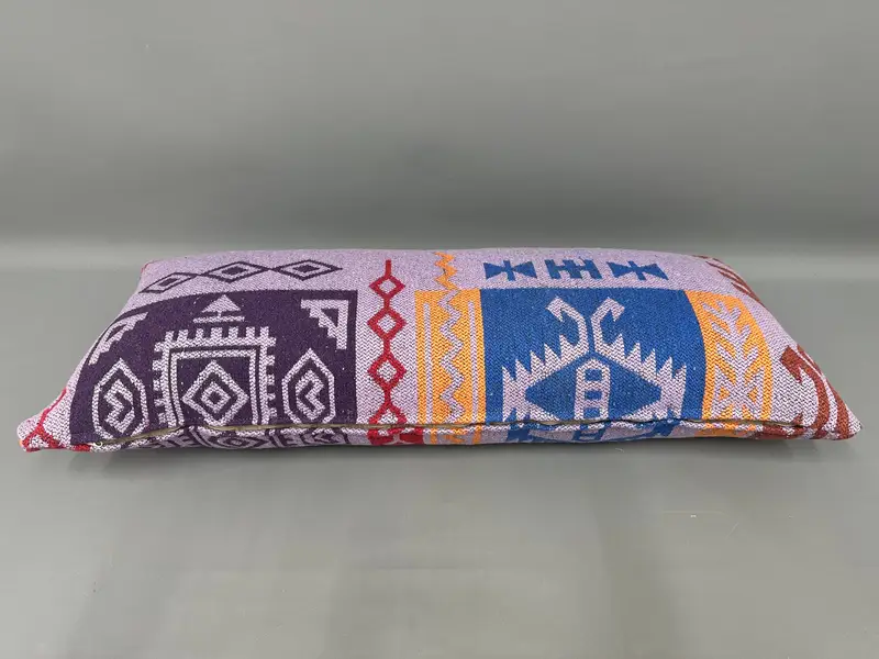 Vintage Kilim Throw Pillow, Pillow for Sofa, Pillow Cover, Retro Pillow Sham, Ikat Pillow Cover, Boho Pillow Sham Cover, 16x36 Purple Pillow Case - 7