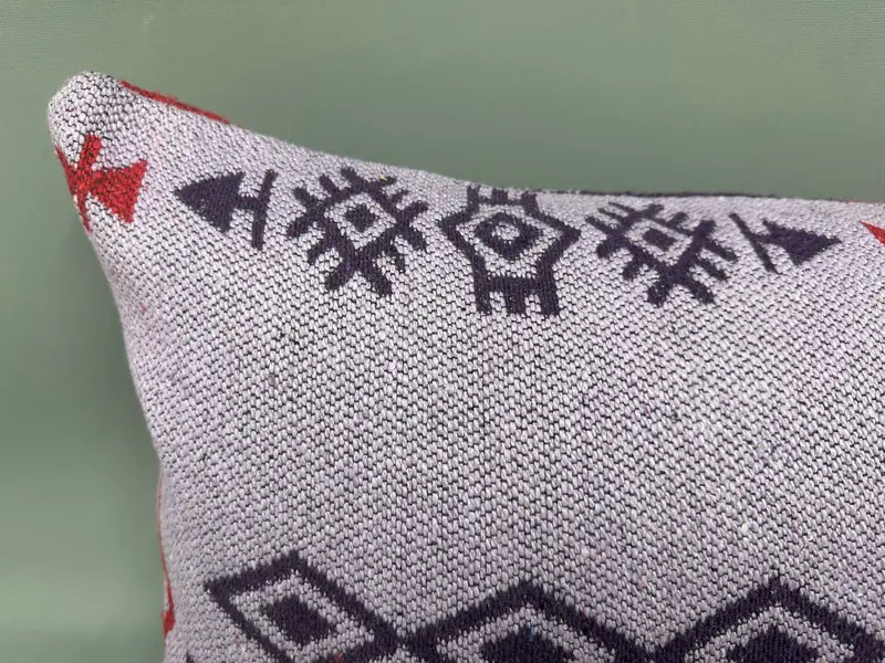 Vintage Kilim Throw Pillow, Pillow for Sofa, Pillow Cover, Retro Pillow Sham, Ikat Pillow Cover, Boho Pillow Sham Cover, 16x36 Purple Pillow Case - 5