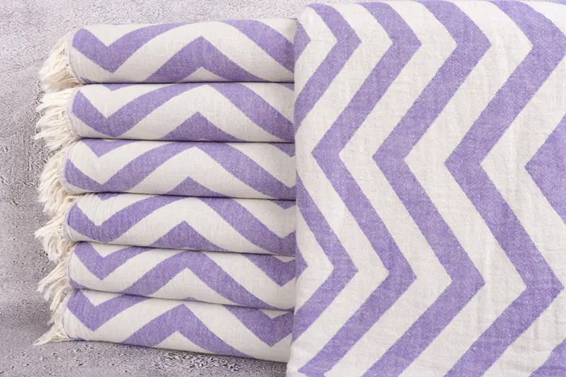 70x40 Cotton Zigzag Design Towel, Bridal Shower Favors, Best Beach Towel, Bachelor Bachelorette Party Favors, Personalized Gift For Her - 1
