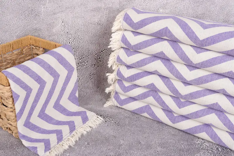 70x40 Cotton Zigzag Design Towel, Bridal Shower Favors, Best Beach Towel, Bachelor Bachelorette Party Favors, Personalized Gift For Her - 3