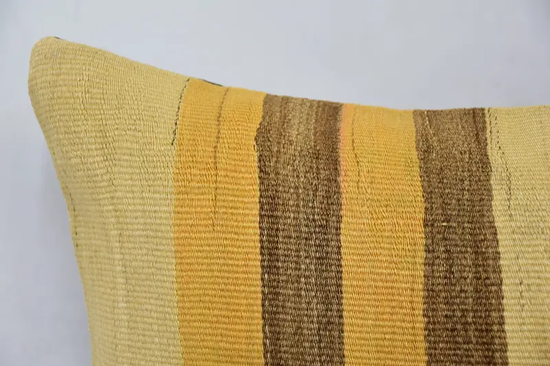 Pillow, Sustainable Pillow Cover, 16x24 Beige Cushion, Interior Designer Pillow, Vintage Kilim Throw Pillow, Handmade Kilim Cushion - 2