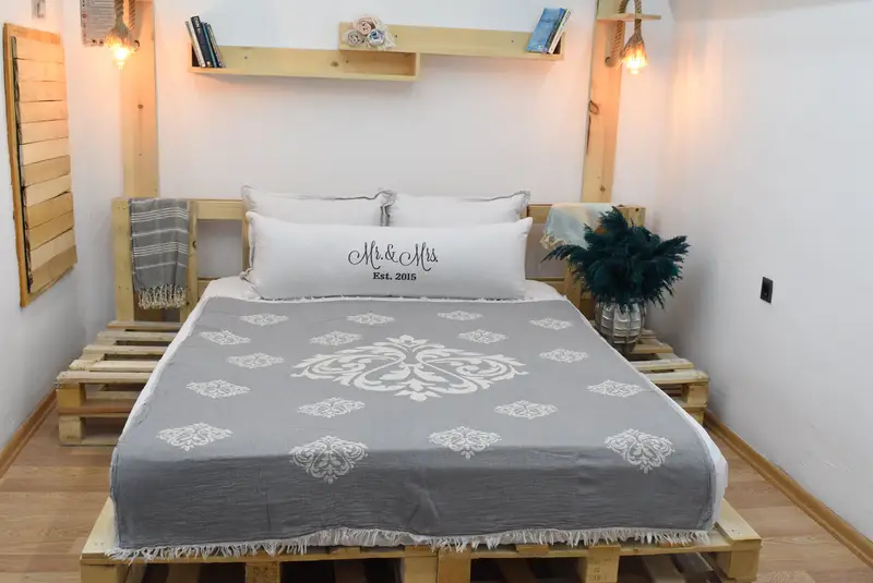 Customized Turkish Blanket, Home Decor Blankets, Housewarming Gift, Wedding Anniversary Gift, Bedspread, Turkish Blanket, 70x60 Cotton Baroque Towel - 1