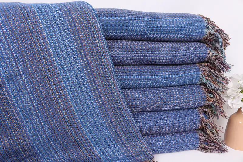 Wedding Favors, Boho Throw Blankets, House Warming Gift, Turkish Cotton Throw Blanket, Throw Blanket, 90x88 Cotton Colorful Diamond Towel - 1