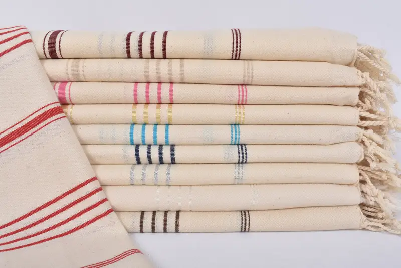 Bath Towel Pink Striped Turkish Linen Towel, 70x40 Inches