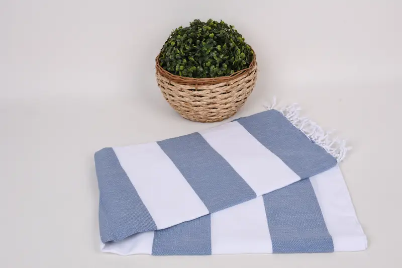 Hammam towel, Organic Beach Towel, Soft towel, Quick-dry peshtemal, Embroidery Towel, Anniversary Gift For Her, 70x40 Cotton Striped Towel - 4