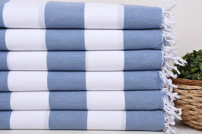 Hammam towel, Organic Beach Towel, Soft towel, Quick-dry peshtemal, Embroidery Towel, Anniversary Gift For Her, 70x40 Cotton Striped Towel - 2