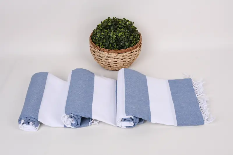 Hammam towel, Organic Beach Towel, Soft towel, Quick-dry peshtemal, Embroidery Towel, Anniversary Gift For Her, 70x40 Cotton Striped Towel - 8