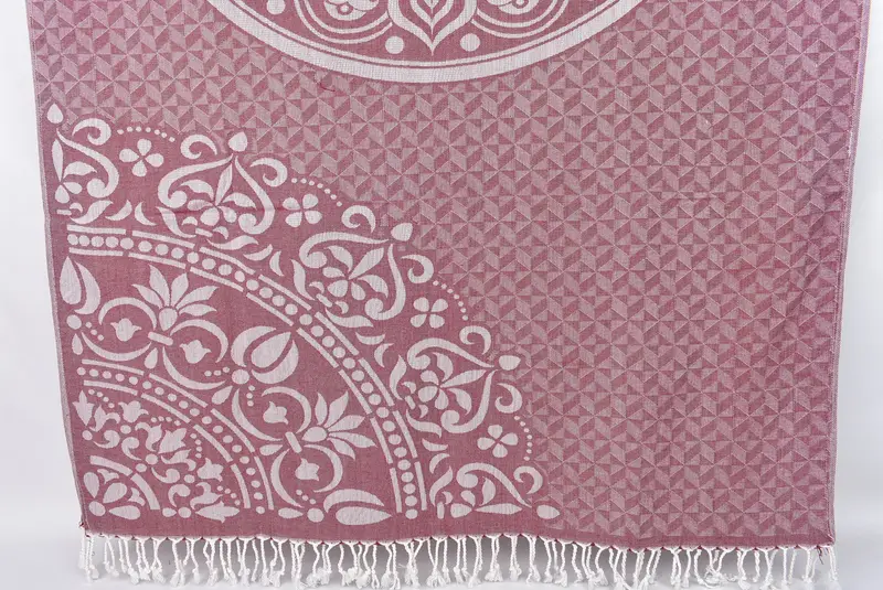 Housewarming Gift, Wedding Towel, Scarf Towel, Bachelor Party Gifts, Absorbent Turkish towel, Gift For Him, 70x40 Cotton Round Design Towel - 1