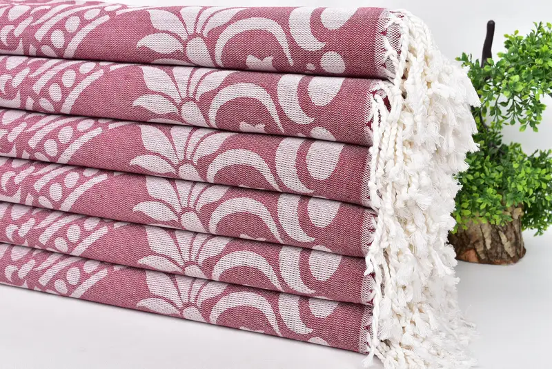 Housewarming Gift, Wedding Towel, Scarf Towel, Bachelor Party Gifts, Absorbent Turkish towel, Gift For Him, 70x40 Cotton Round Design Towel - 4