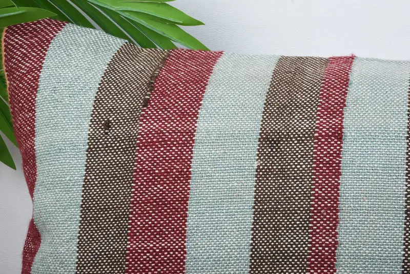 Luxury Pillow Cover, Sustainable Pillow, Kilim Pillow, 12x20 Blue Pillow Cover, Turkish Pillow, Ikat Cushion Cover, Pillow, Vintage Kilim Pillow - 2