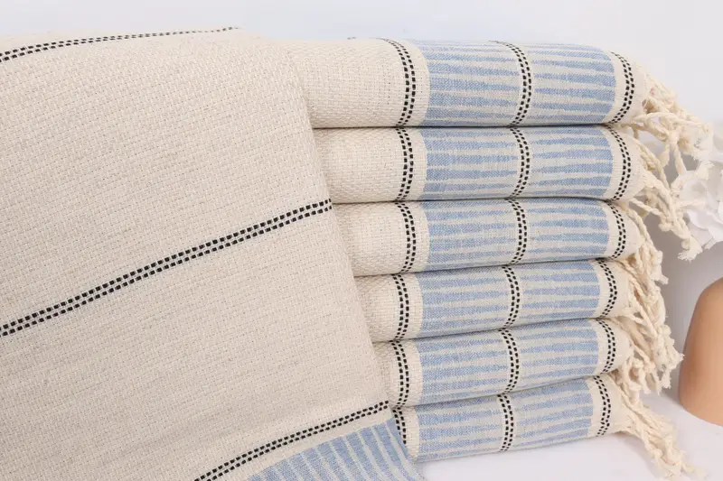 House Warming Gift, Kitchen Towel, Monogrammed Hand Towel, 40x20 Linen Striped Towel, Halloween Bachelorette Party Favors, Turkish Towel Hand Towel - 1