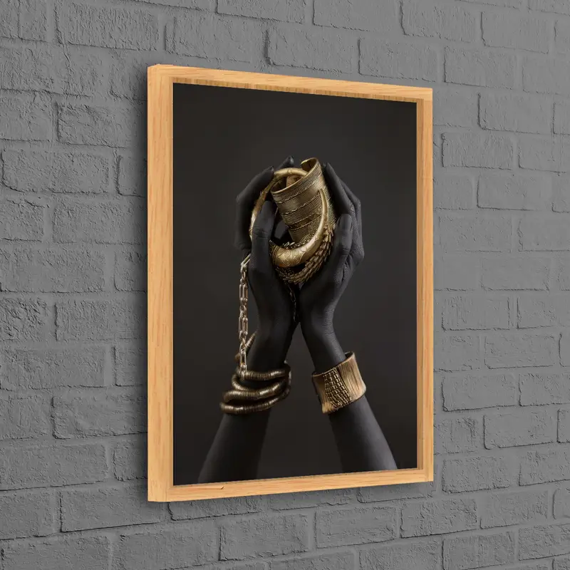 エレガントなゴールドのアフリカの女性のキャンバス プリント - モダンで豪華な装飾