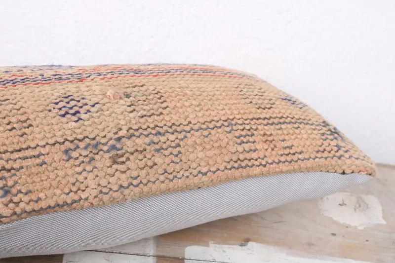 Vintage Kilim Throw Pillow, Neutral Throw Cushion Cover, Gift Pillow, Antique Pillows, 8x16 Blue Cushion, Pillow Case, Neutral Pillow Case - 6