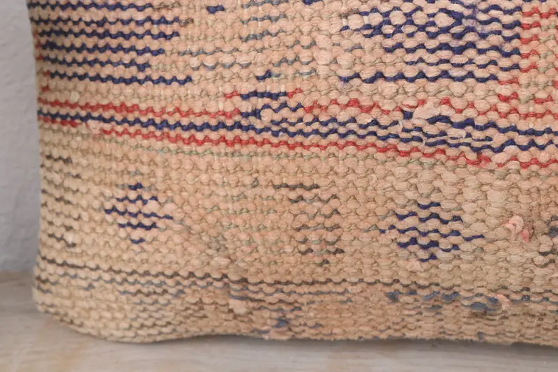 Vintage Kilim Throw Pillow, Neutral Throw Cushion Cover, Gift Pillow, Antique Pillows, 8x16 Blue Cushion, Pillow Case, Neutral Pillow Case - 3