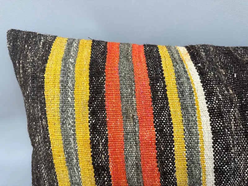 16x48 Brown Cushion Case, Kilim Pillow, Vintage Kilim Pillow, Ethnic Cushion Case, Pillow, Lounge Throw Pillow Case, Pillow for Sofa - 5