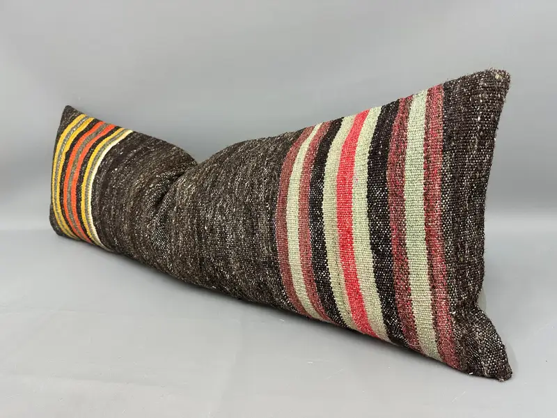 16x48 Brown Cushion Case, Kilim Pillow, Vintage Kilim Pillow, Ethnic Cushion Case, Pillow, Lounge Throw Pillow Case, Pillow for Sofa - 3