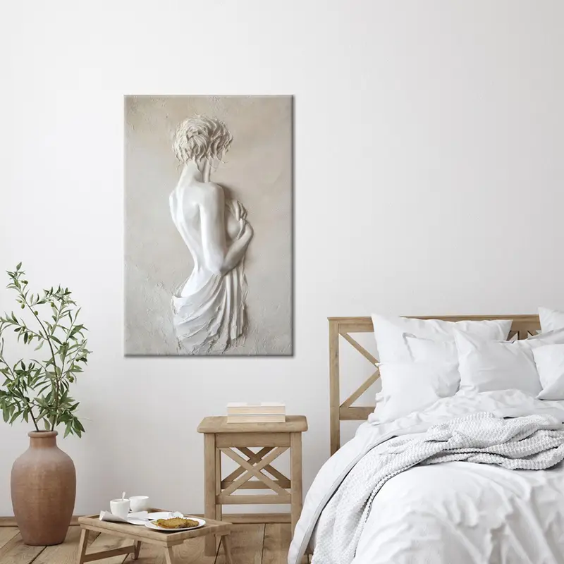 Trendy Abstract Woman Statue Canvas for Girl's Room Decor