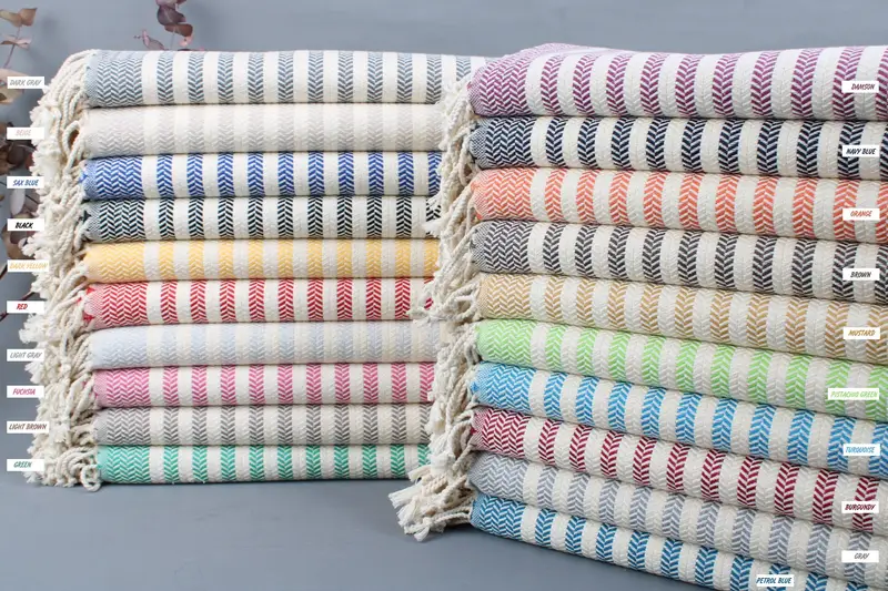 Organic Beach Towel Handmade Turkish Cotton Beige, 40x71 Inches