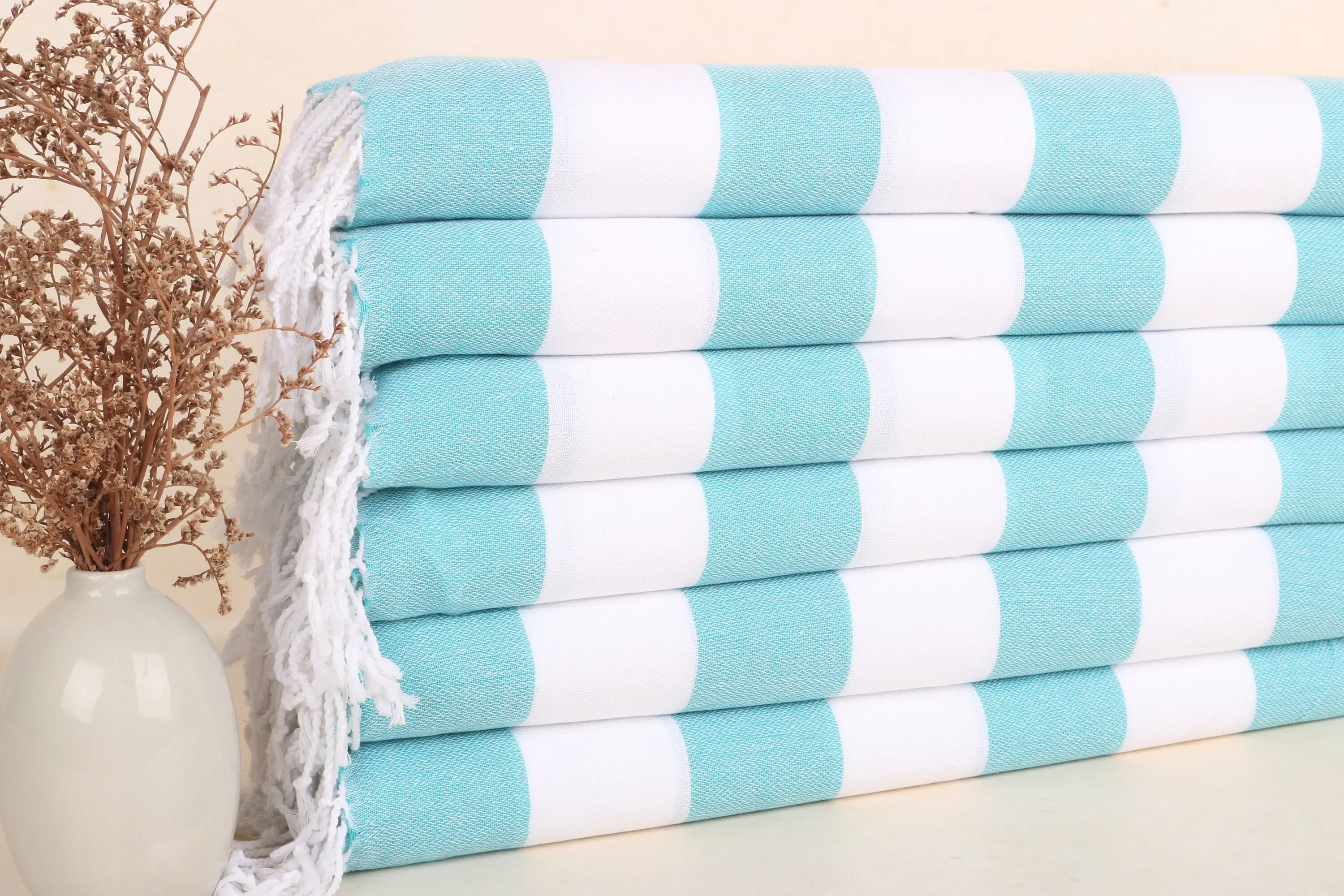 Wedding Favors Petrol-White Cotton Dish Towel, Personalized Gifts, 18x40 Inches - 1