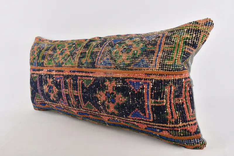 Couch Cushion Case, 16x36 Blue Pillow Cover, Cushion Cover, Turkish Kilim Pillow, Home Decor Pillow, Meditation Pillow Cover, Kilim Pillow - 4
