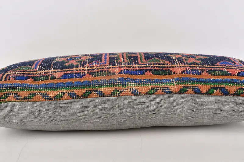 Couch Cushion Case, 16x36 Blue Pillow Cover, Cushion Cover, Turkish Kilim Pillow, Home Decor Pillow, Meditation Pillow Cover, Kilim Pillow - 5