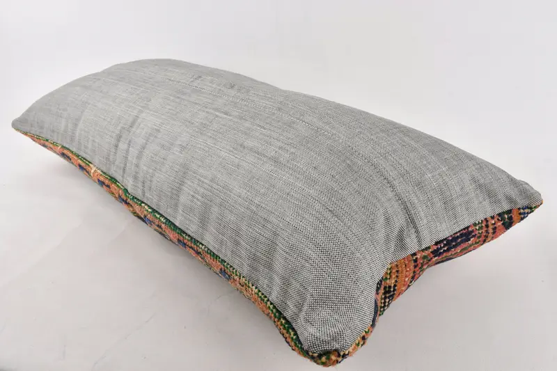 Couch Cushion Case, 16x36 Blue Pillow Cover, Cushion Cover, Turkish Kilim Pillow, Home Decor Pillow, Meditation Pillow Cover, Kilim Pillow - 7