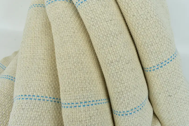 Beach Theme Wedding Gift, Woven Throw Blanket, Wedding Favors, Bridesmaid Gifts, Bachelorette Favor, Organic Throw, 96x94 Linen Striped Towel - 5