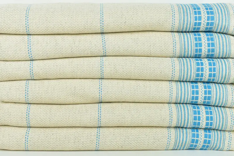 Beach Theme Wedding Gift, Woven Throw Blanket, Wedding Favors, Bridesmaid Gifts, Bachelorette Favor, Organic Throw, 96x94 Linen Striped Towel - 2