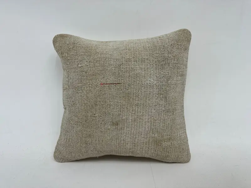 Pillow Sham, 14x14 Beige Pillow Sham, Pillow for Sofa, Nomadic Cushion Cover, Pillow for Couch, Turkish Pillow, Rustic Cushion Cover - 1
