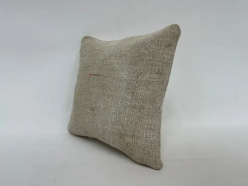 Pillow Sham, 14x14 Beige Pillow Sham, Pillow for Sofa, Nomadic Cushion Cover, Pillow for Couch, Turkish Pillow, Rustic Cushion Cover - 4