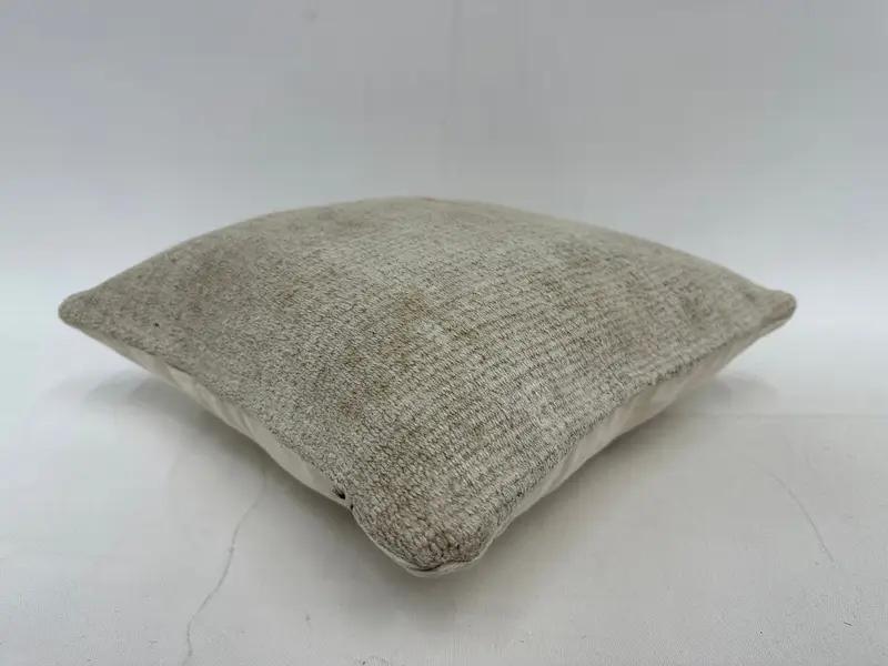 Pillow Sham, 14x14 Beige Pillow Sham, Pillow for Sofa, Nomadic Cushion Cover, Pillow for Couch, Turkish Pillow, Rustic Cushion Cover - 6