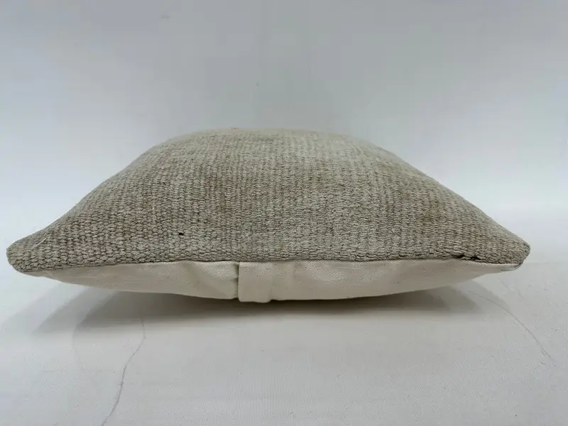 Pillow Sham, 14x14 Beige Pillow Sham, Pillow for Sofa, Nomadic Cushion Cover, Pillow for Couch, Turkish Pillow, Rustic Cushion Cover - 5