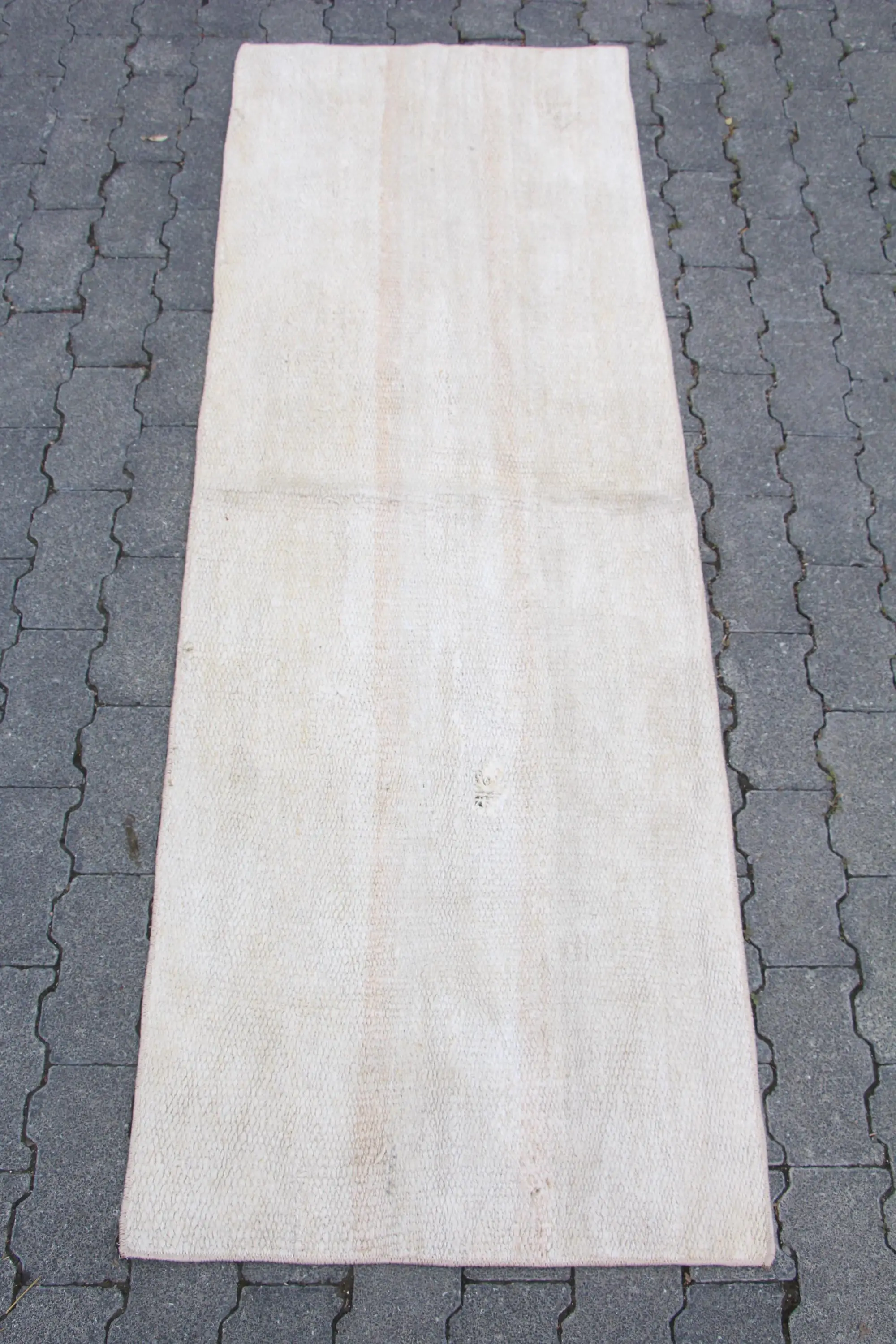 Turkish Rug, Runner 2.1x6.1 ft Rug, White Ikat Rug - 1