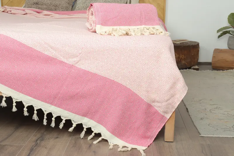 Turkish Beach Blanket, Monogram Blanket, 104x80 Cotton Diamond Towel, Throw Blanket, Oversized Beach Towel, Grandma Gift, Bachelorette Gifts - 7
