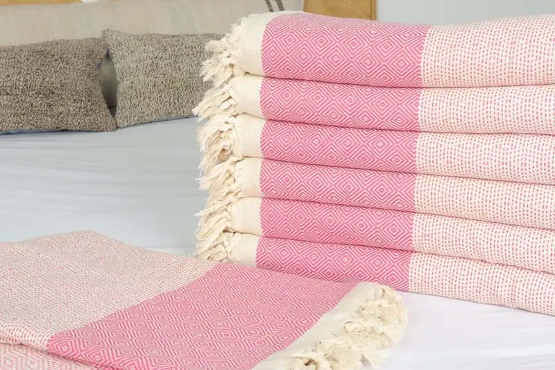 Turkish Beach Blanket, Monogram Blanket, 104x80 Cotton Diamond Towel, Throw Blanket, Oversized Beach Towel, Grandma Gift, Bachelorette Gifts - 3