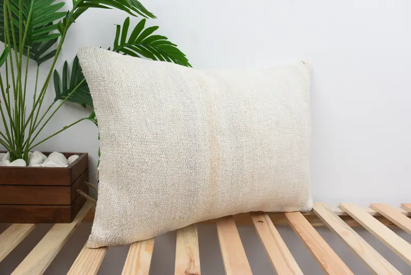 Cushion, Tribal Cushion Case, 16x24 White Pillow Case, Ethnical Kilim Rug Pillow, Turkish Kilim Pillow, Colorful Pillow, Turkish Pillow - 4