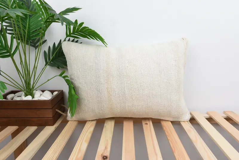 Cushion, Tribal Cushion Case, 16x24 White Pillow Case, Ethnical Kilim Rug Pillow, Turkish Kilim Pillow, Colorful Pillow, Turkish Pillow - 1