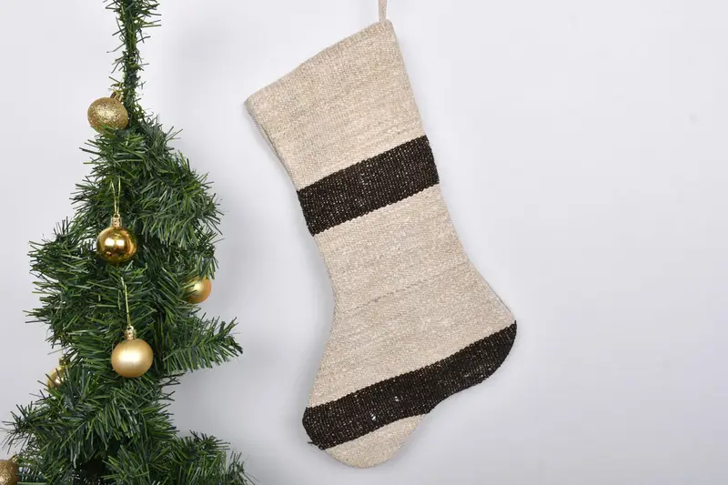 Patrón de adornos navideños, calcetín navideño de 7 pulgadas de ancho