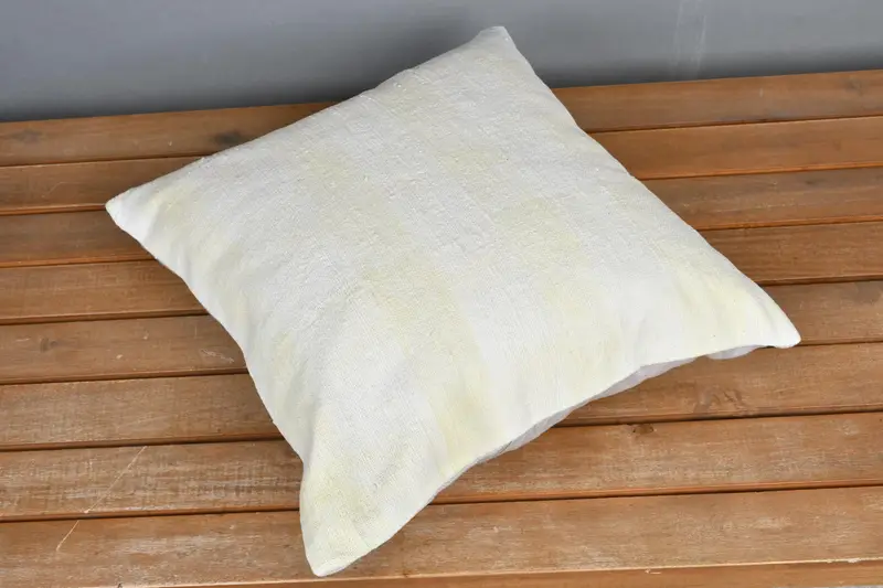 Home Decor Pillow, Boho Pillow, Cushion, Vintage Kilim Throw Pillow, Office Chair Pillow Case, Nautical Throw Cushion, 16x16 White Pillow - 2
