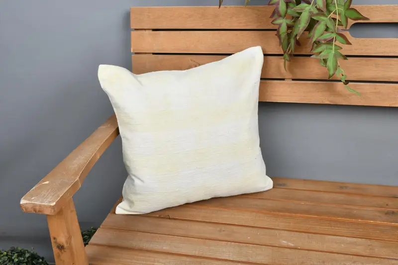 Home Decor Pillow, Boho Pillow, Cushion, Vintage Kilim Throw Pillow, Office Chair Pillow Case, Nautical Throw Cushion, 16x16 White Pillow - 1
