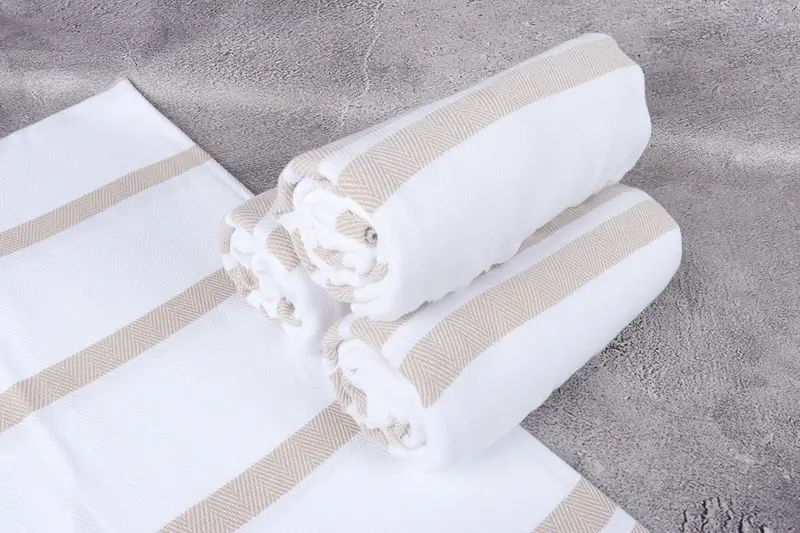 Home Gift, Bridal Shower Gift, Absorbent towel, Absorbent Turkish peshtemal towel for beach use, 70x40 Cotton Herringbone Towel, Turkish bath towel - 7