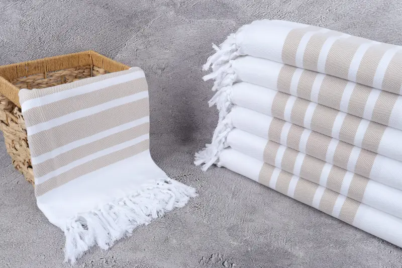 Home Gift, Bridal Shower Gift, Absorbent towel, Absorbent Turkish peshtemal towel for beach use, 70x40 Cotton Herringbone Towel, Turkish bath towel - 3
