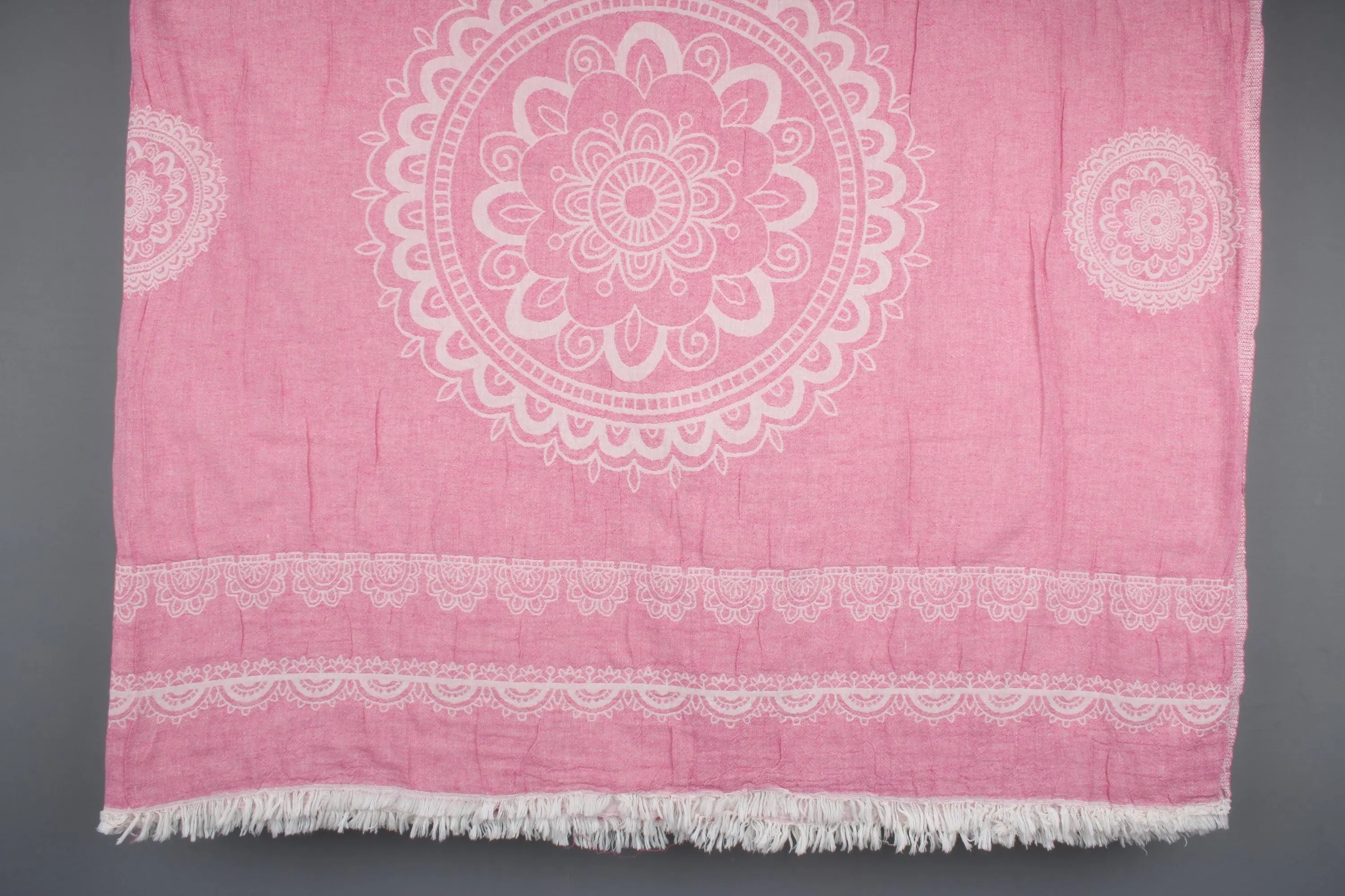 Personalized Kilim Cotton Blanket, Ikat Design, 79x87 Inches - 1