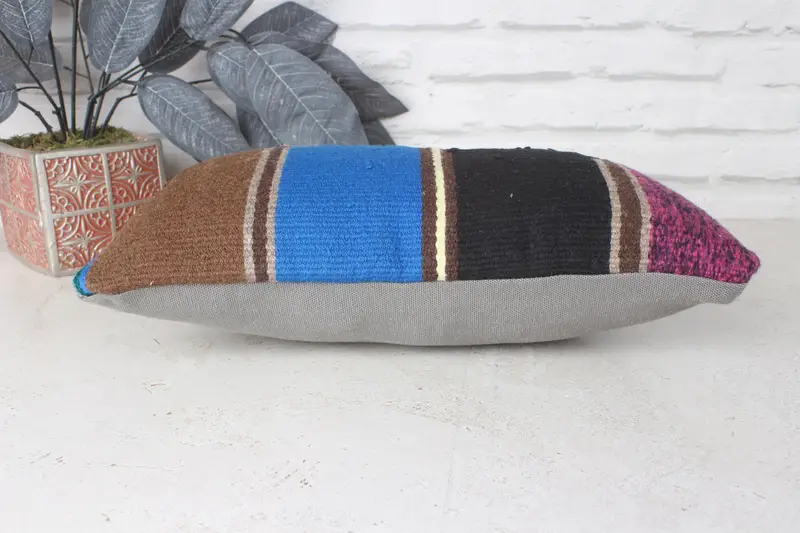 Vintage Pillow, Boho Pillow Sham Cover, Southwestern Cushion, Gift Pillow, Ethnic Cushion Case, 8x16 Blue Cushion Case, Pillow - 5